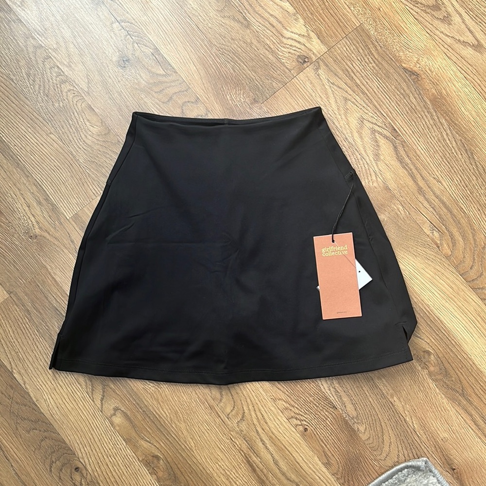 Girlfriend Collective Black Sport Skirt skort XS NWT